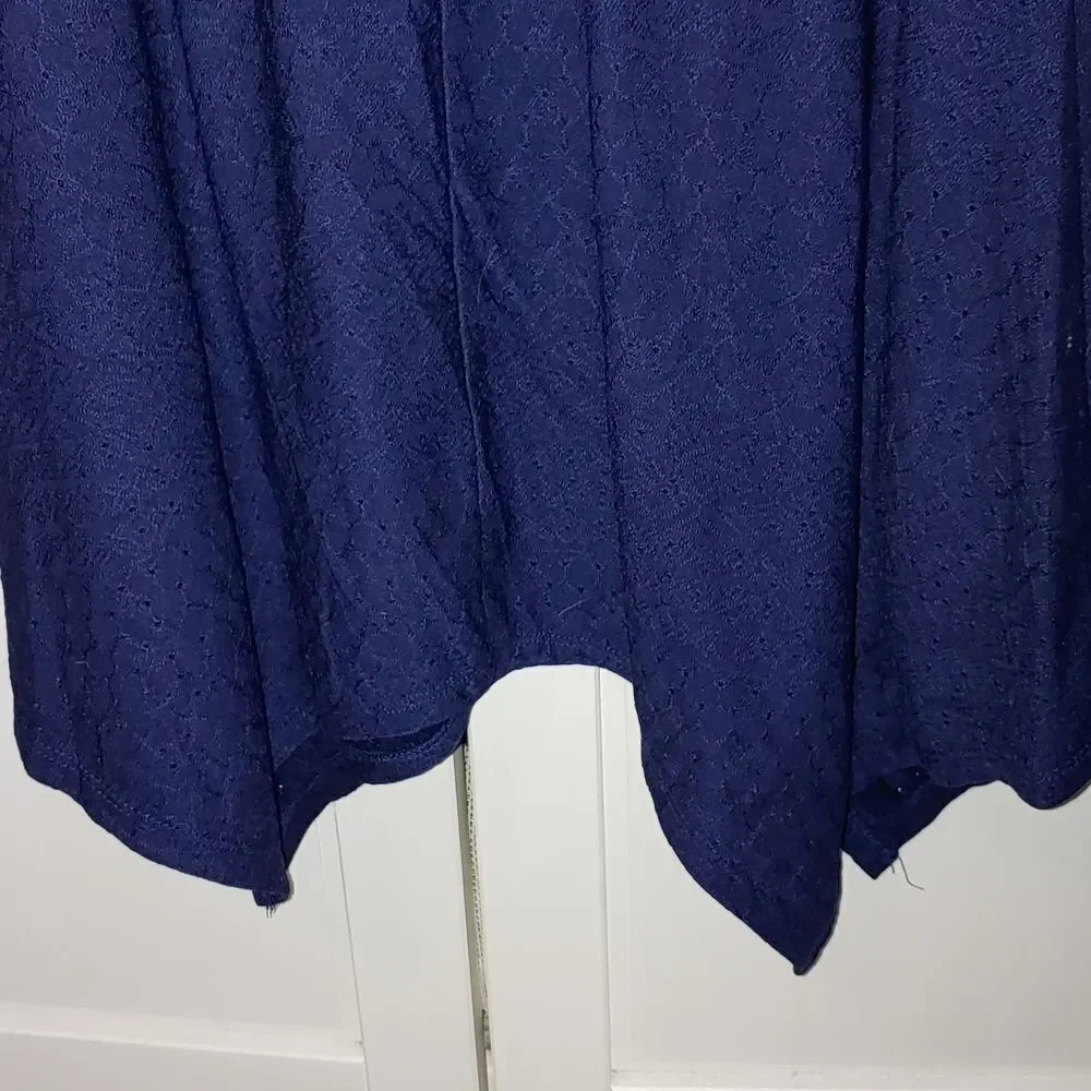 Justice Girls eyelet hankerchief navy dress SZ 10